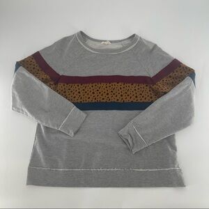 🌞 Hem & Thread Leopard Print Colorblock Sweatshirt